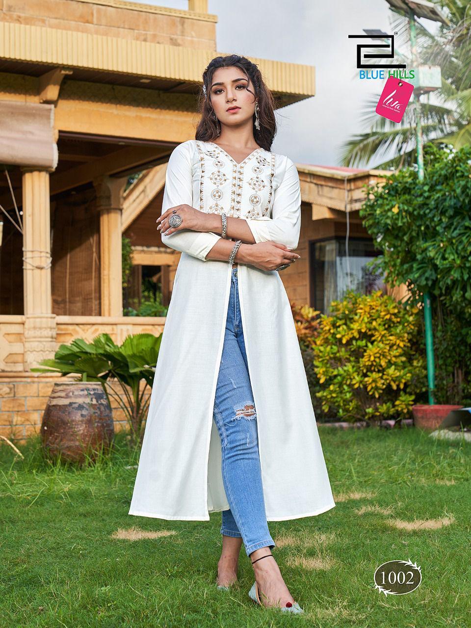 Blue Hills Zara Fancy Stylish Party Wear Designer Kurti Collection